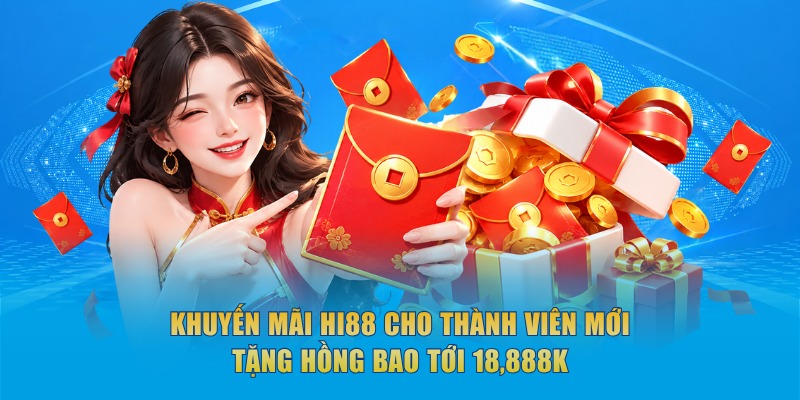 Khuyến mãi Hi88 cho thành viên mới tặng hồng bao tới 18,888K